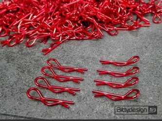 Clips Kit for 1/10 Off/On-road bodies - Red